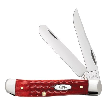 CASE CUTLERY Knife, Pw Old Red Bone Mini Trapper 00784